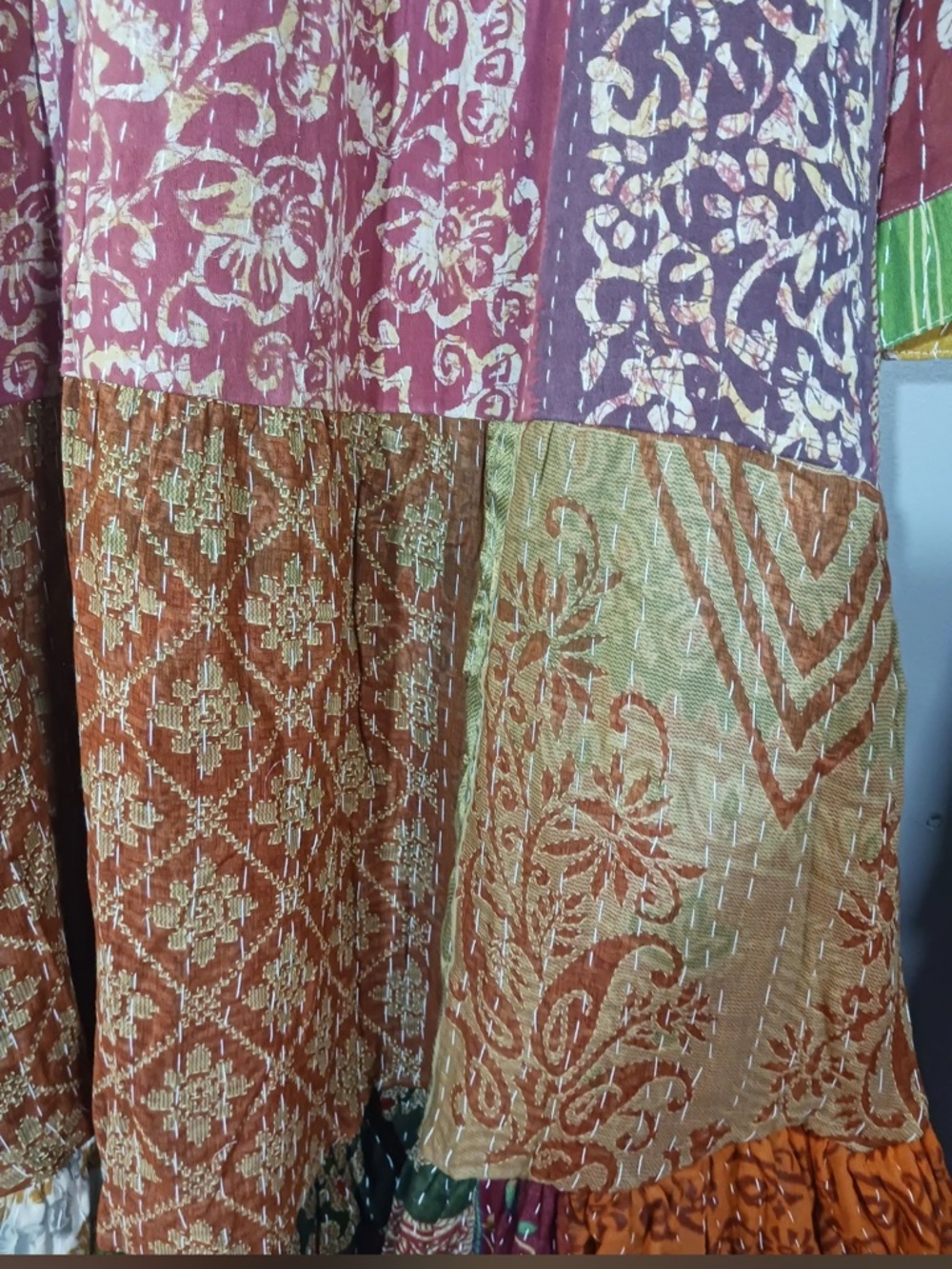 Handmade KANTHA ITEM 10 Kimono BOHO Kantha Boutique Piece One of a Kind One Size - Picture 4 of 5